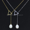 925 Sterling Silver Drop Pearl Pendant Necklace